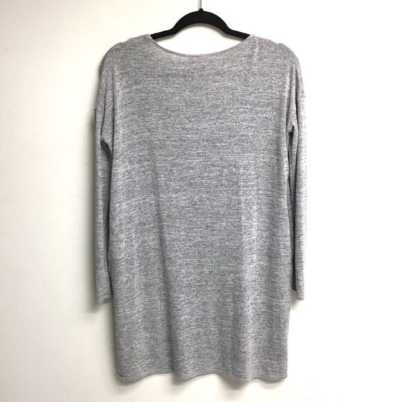 ARITZIA Oversized V-Neck Casual Long Sleeve Mini Dress Grey XXS - Picture 3 of 4